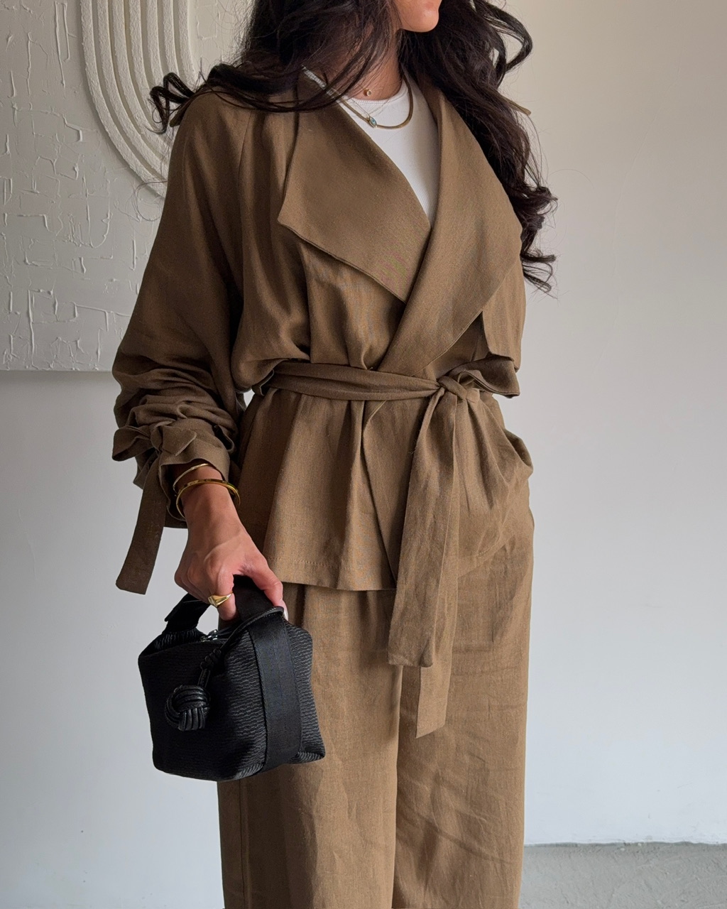 ترنچ کت کــو‌کــو قهوه‌ای