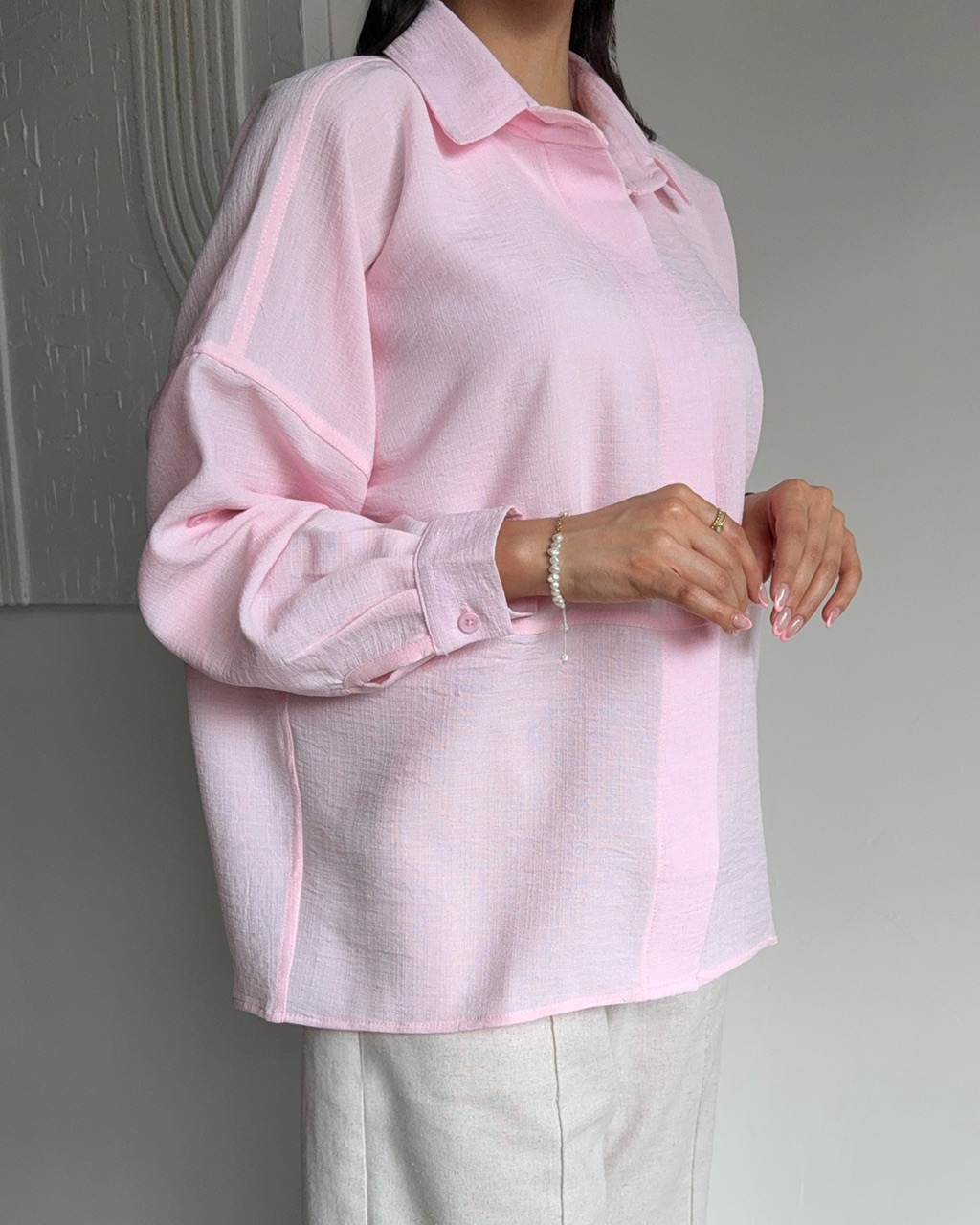 شومیـــز لومی صورتی پاستلی