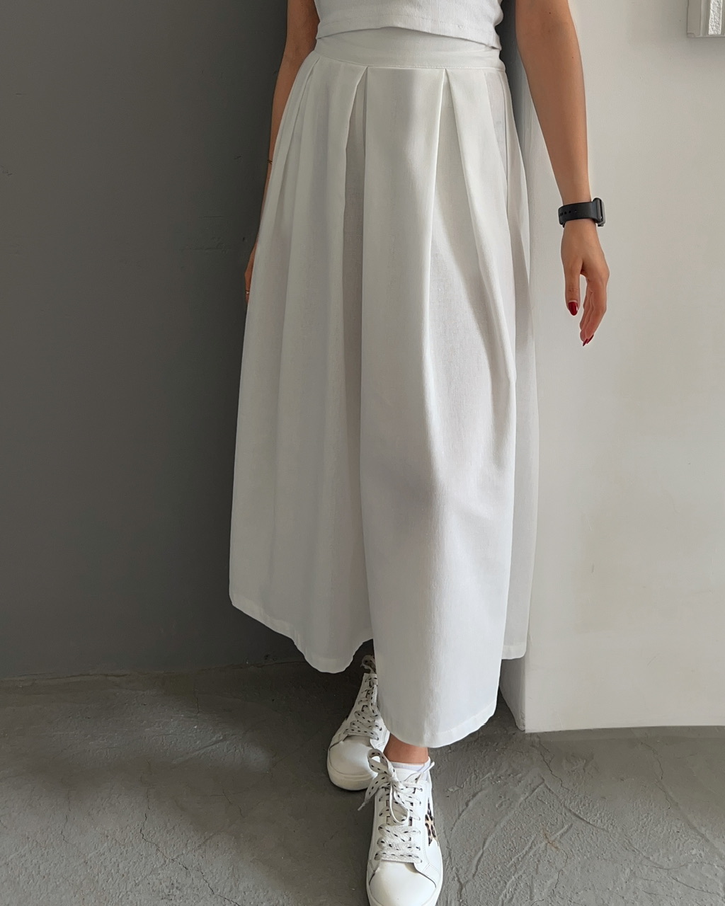 دامن شلواری بِنی سفید