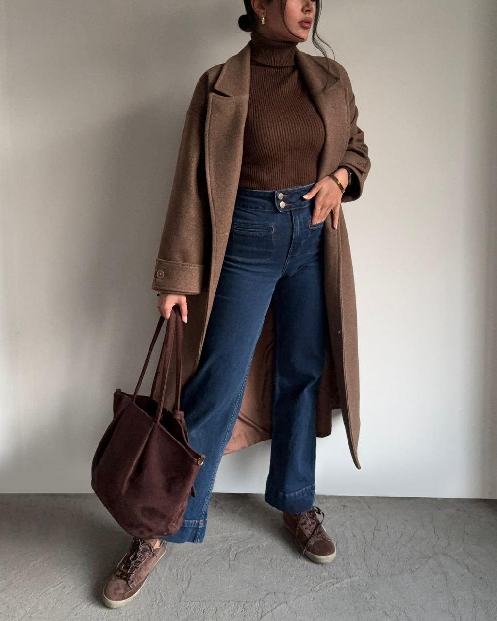 پالتو بیسیک بلند لارا قهوه ای