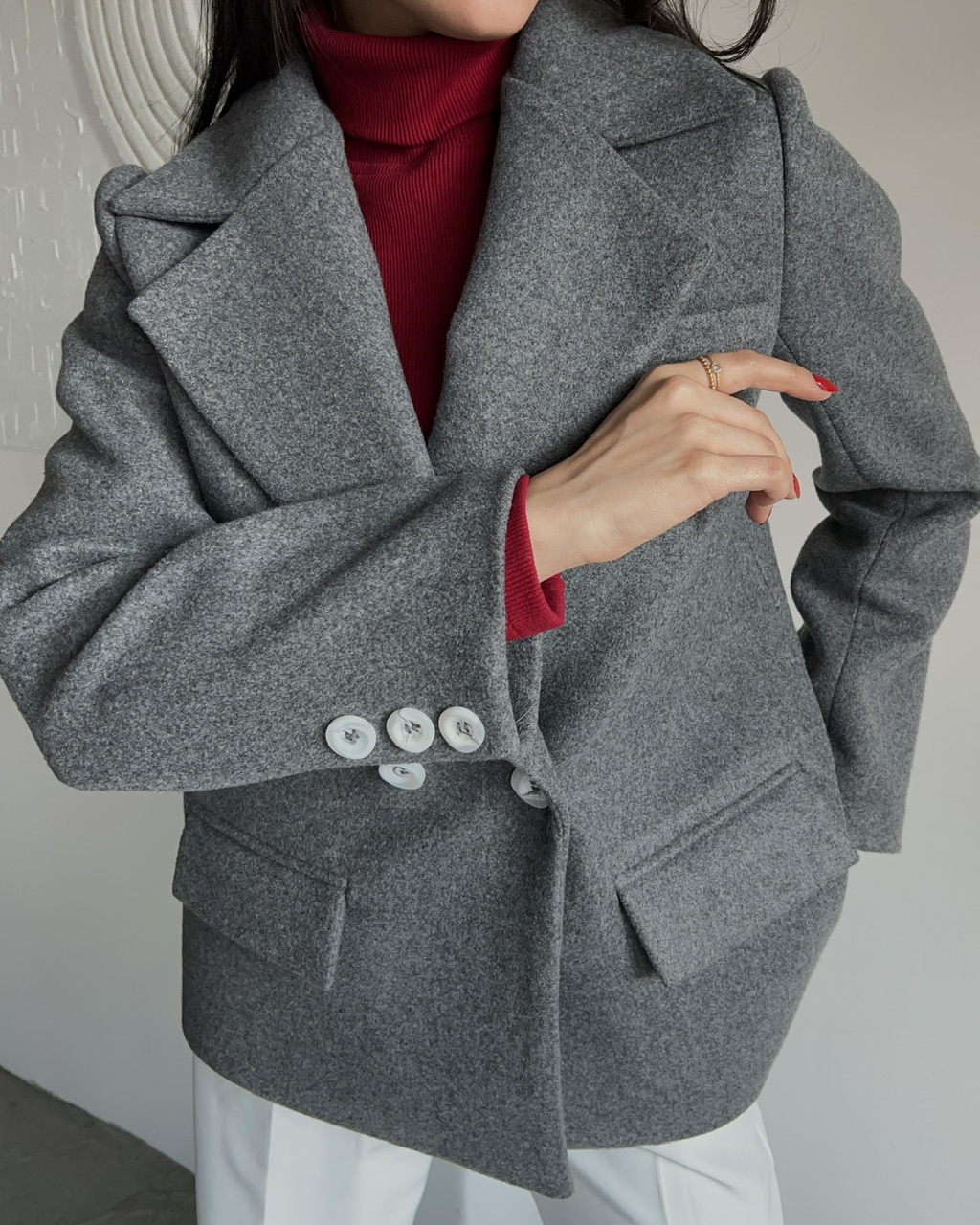 پالتو بیسیک طوسی