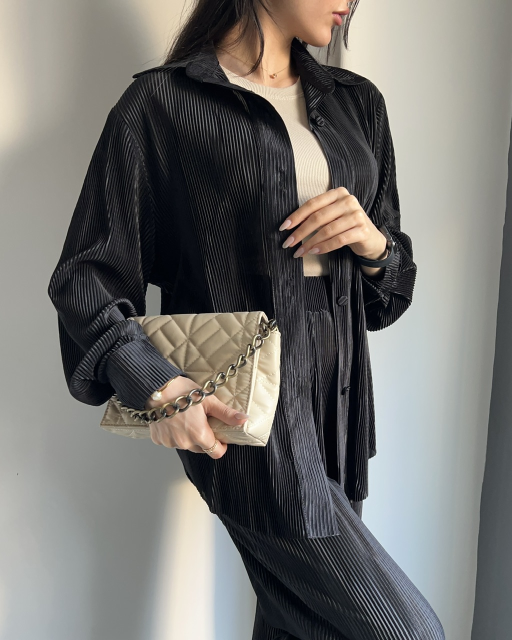 شومیز پیلیسه مشکی