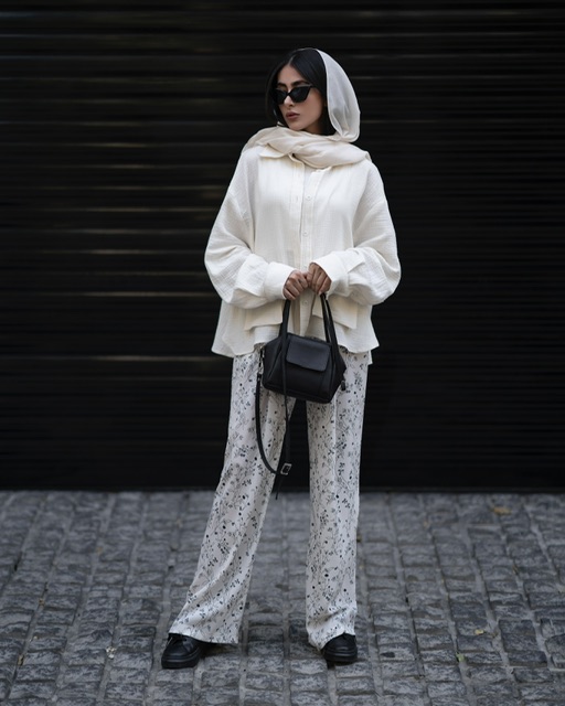 شومیز پفکی رنگ شیری