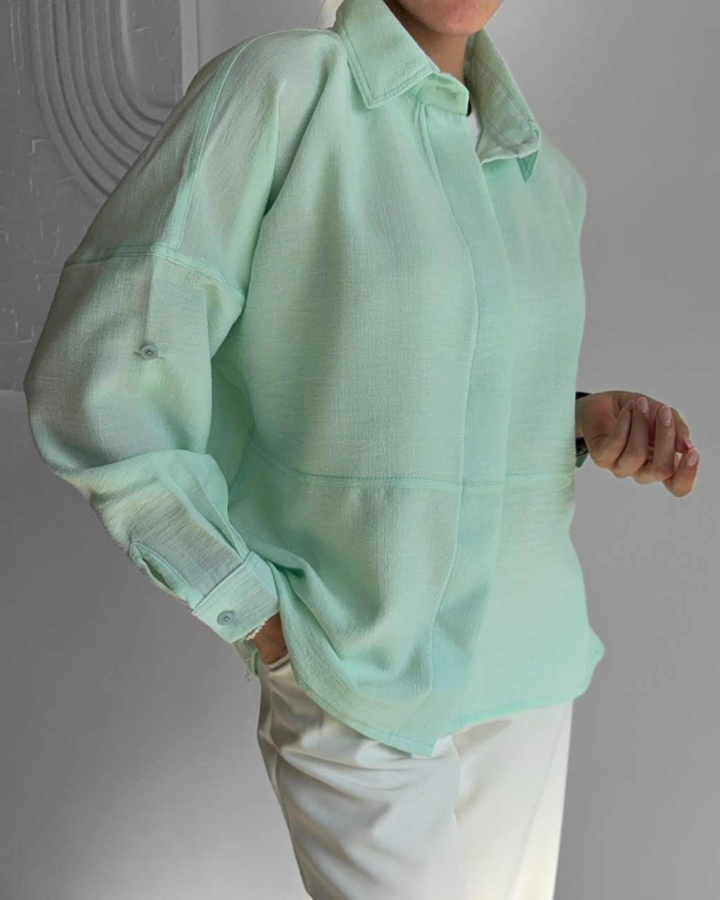 شومیـــز لومی سبز پاستلی