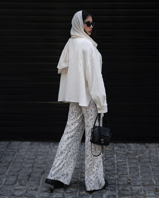 شومیز پفکی رنگ شیری