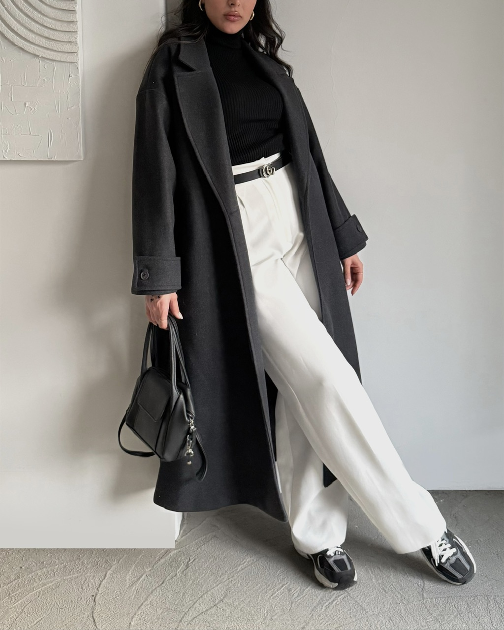 پالتو بیسیک بلند لارا ذغالی