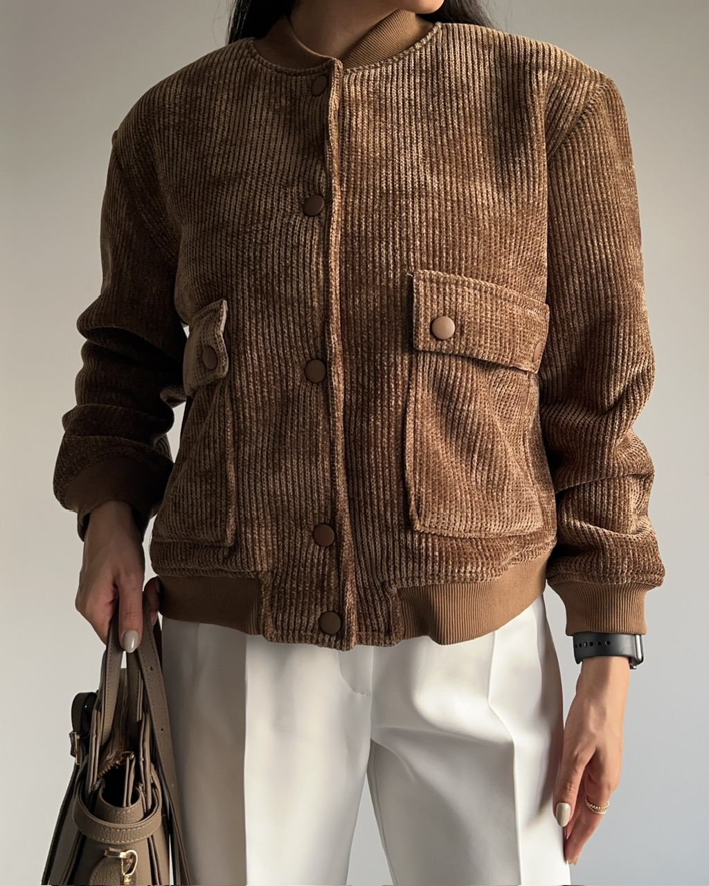 بامبر جکت قهوه ای