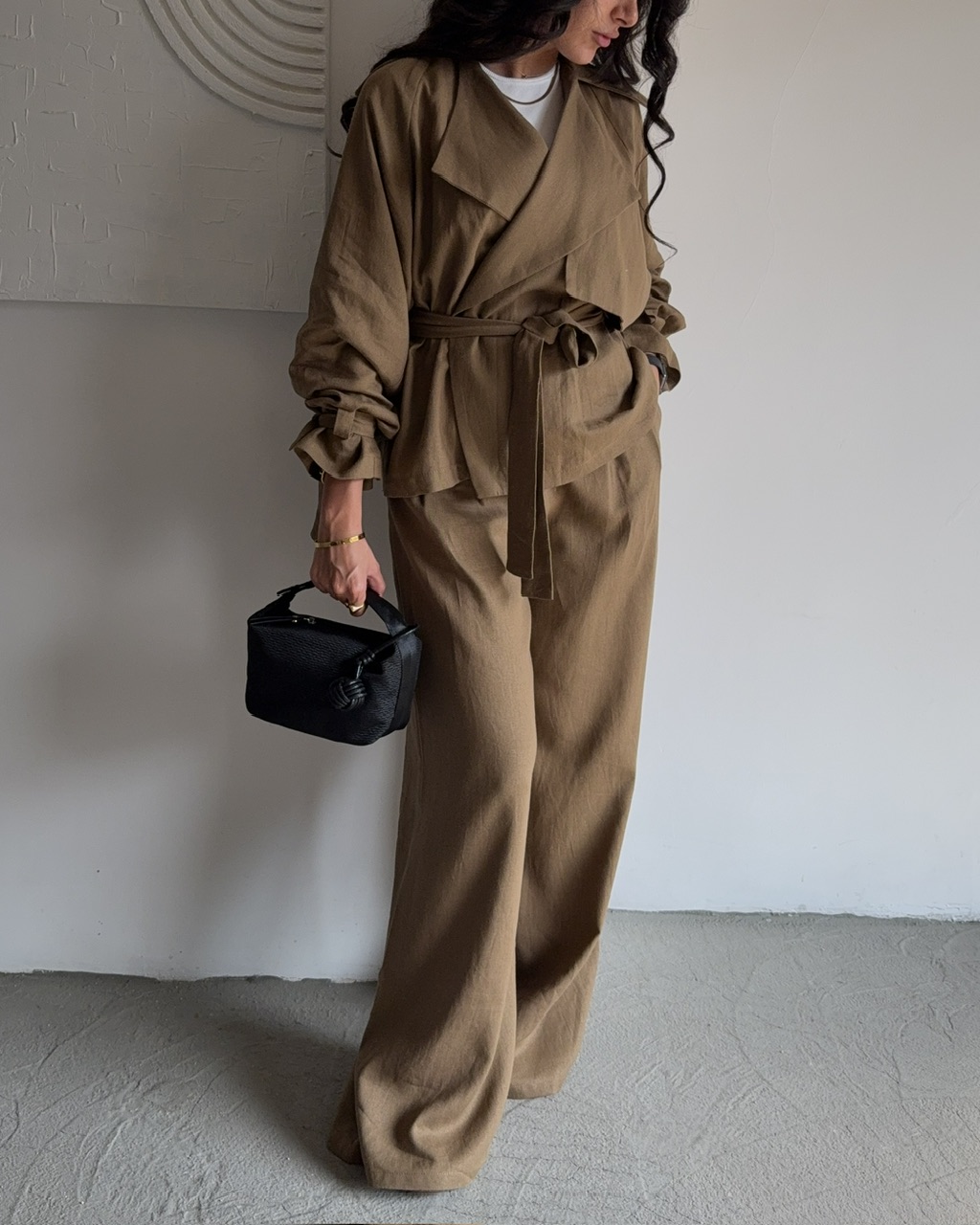 ترنچ کت کــو‌کــو قهوه‌ای