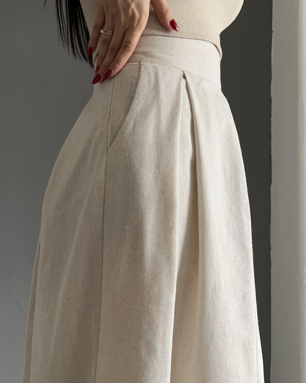 دامن شلواری بِنی کرم