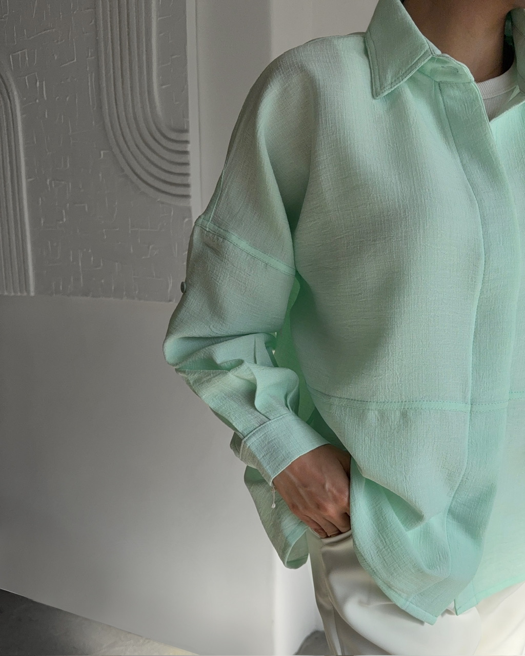 شومیـــز لومی سبز پاستلی